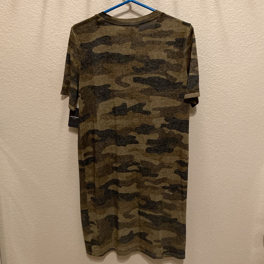 Lucky Brand Women's Short Sleeve Crew Neck Camo Summer Tee Shirt Dress - Picture 9 of 14